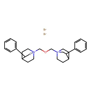 Quinuclidinium, 1,1'-oxydimethylenebis(3-phenyl-, dibromide structure