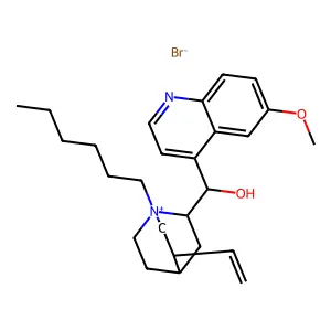 1-Hexyl-9-hydroxy-6'-methoxycinchonan-1-ium bromide structure