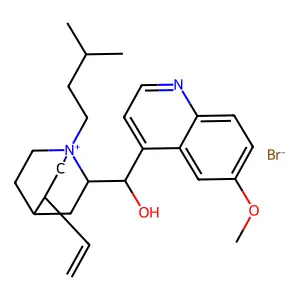 9-Hydroxy-6'-methoxy-1-(3-methylbutyl)cinchonan-1-ium bromide structure
