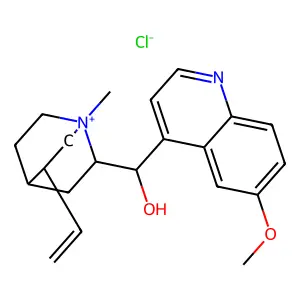 9-Hydroxy-6'-methoxy-1-methylcinchonan-1-ium chloride structure