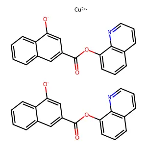 8-Quinolinolium 1'-hydroxy-2'-naphthoate, copper (II) chelate structure