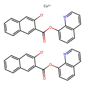 8-Quinolinolium 3'-hydroxy-2'-naphthoate, copper (II) chelate structure