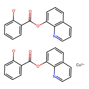8-Quinolinolium salicylate, copper (II) chelate structure