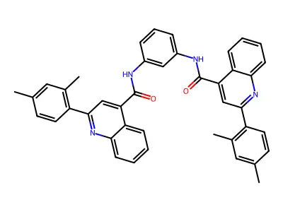2-(2,4-dimethylphenyl)-N-[3-[[2-(2,4-dimethylphenyl)quinoline-4-carbonyl]amino]phenyl]quinoline-4-carboxamide structure