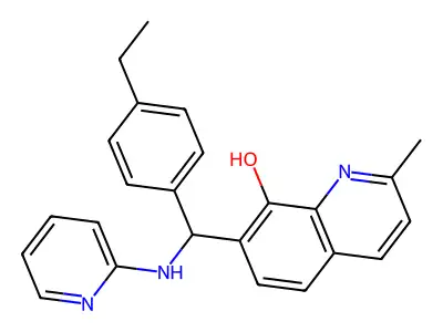 7-[(4-Ethylphenyl)-(pyridin-2-ylamino)methyl]-2-methylquinolin-8-ol structure