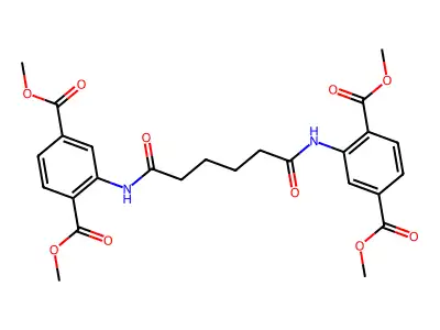 dimethyl 2-[[6-[2,5-bis(methoxycarbonyl)anilino]-6-oxohexanoyl]amino]benzene-1,4-dicarboxylate structure