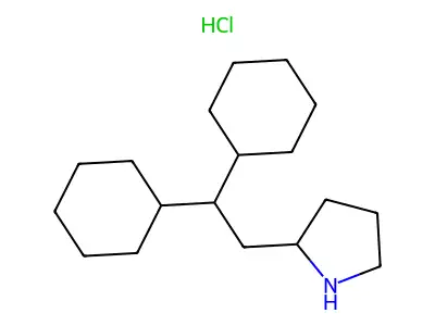 2-(2,2-Dicyclohexylethyl)pyrrolidine--hydrogen chloride (1/1) structure