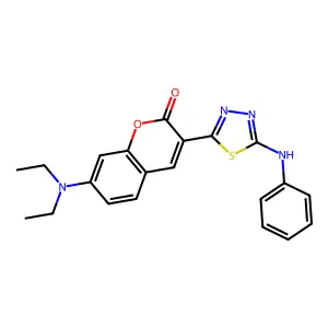 3-(5-Anilino-1,3,4-thiadiazol-2-yl)-7-(diethylamino)chromen-2-one structure