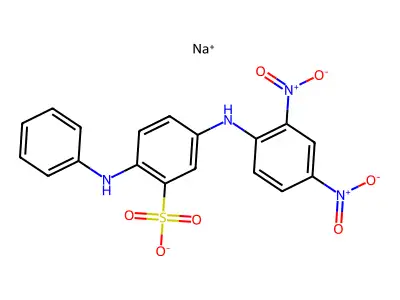 5-((2,4-Dinitrophenyl)amino)-2-(phenylamino)benzenesulfonic acid structure