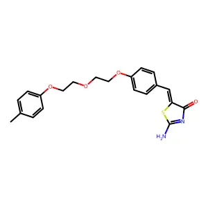 (5Z)-2-amino-5-[[4-[2-[2-(4-methylphenoxy)ethoxy]ethoxy]phenyl]methylidene]-1,3-thiazol-4-one structure