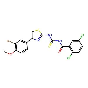 N-[[4-(3-bromo-4-methoxyphenyl)-1,3-thiazol-2-yl]carbamothioyl]-2,5-dichlorobenzamide structure