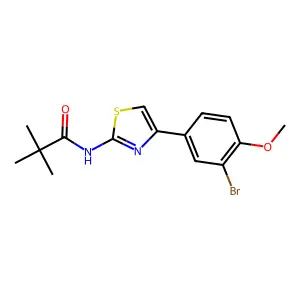 N-[4-(3-bromo-4-methoxyphenyl)-1,3-thiazol-2-yl]-2,2-dimethylpropanamide structure