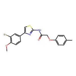 N-[4-(3-bromo-4-methoxyphenyl)-1,3-thiazol-2-yl]-2-(4-methylphenoxy)acetamide structure