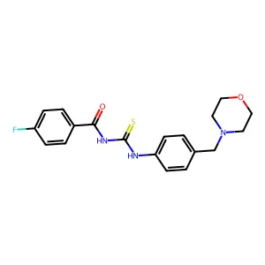 4-fluoro-N-[[4-(morpholin-4-ylmethyl)phenyl]carbamothioyl]benzamide structure