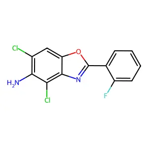 4,6-Dichloro-2-(2-fluorophenyl)-1,3-benzoxazol-5-amine structure