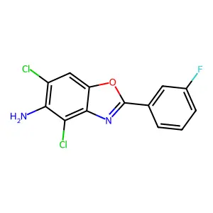 4,6-Dichloro-2-(3-fluorophenyl)-1,3-benzoxazol-5-amine structure