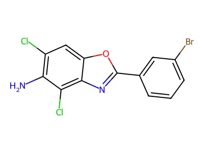 2-(3-Bromophenyl)-4,6-dichloro-1,3-benzoxazol-5-amine structure