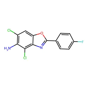 4,6-Dichloro-2-(4-fluorophenyl)-1,3-benzoxazol-5-amine structure