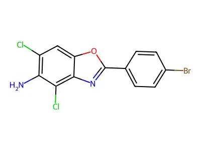 2-(4-Bromophenyl)-4,6-dichloro-1,3-benzoxazol-5-amine structure