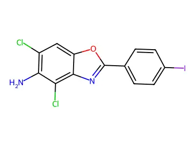 4,6-Dichloro-2-(4-iodophenyl)-1,3-benzoxazol-5-amine structure