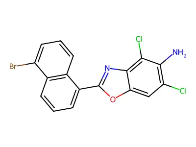 2-(5-Bromonaphthalen-1-yl)-4,6-dichloro-1,3-benzoxazol-5-amine structure