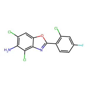 4,6-Dichloro-2-(2-chloro-4-fluorophenyl)-1,3-benzoxazol-5-amine structure