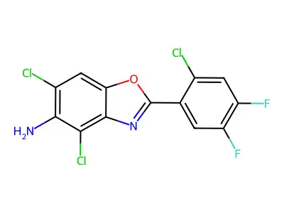 4,6-Dichloro-2-(2-chloro-4,5-difluorophenyl)-1,3-benzoxazol-5-amine structure