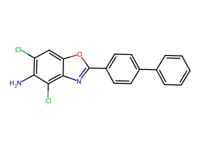 4,6-Dichloro-2-(4-phenylphenyl)-1,3-benzoxazol-5-amine structure