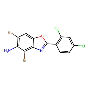 4,6-Dibromo-2-(2,4-dichlorophenyl)-1,3-benzoxazol-5-amine structure