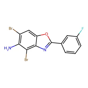 4,6-Dibromo-2-(3-fluorophenyl)-1,3-benzoxazol-5-amine structure