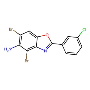 4,6-Dibromo-2-(3-chlorophenyl)-1,3-benzoxazol-5-amine structure