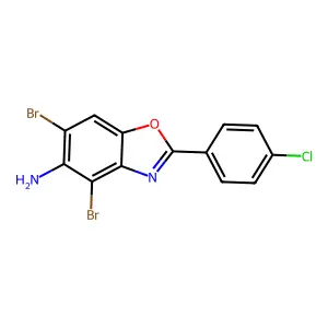 4,6-Dibromo-2-(4-chlorophenyl)-1,3-benzoxazol-5-amine structure