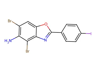 4,6-Dibromo-2-(4-iodophenyl)-1,3-benzoxazol-5-amine structure