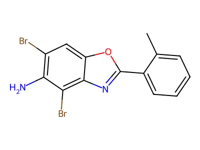 4,6-Dibromo-2-(2-methylphenyl)-1,3-benzoxazol-5-amine structure