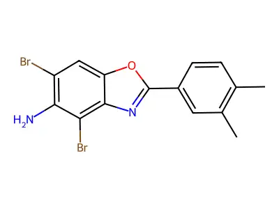 4,6-Dibromo-2-(3,4-dimethylphenyl)-1,3-benzoxazol-5-amine structure