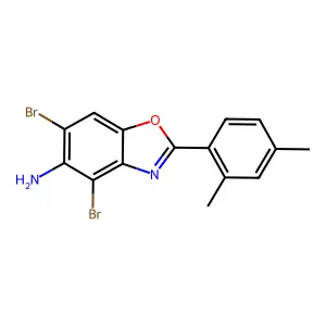 4,6-Dibromo-2-(2,4-dimethylphenyl)-1,3-benzoxazol-5-amine structure