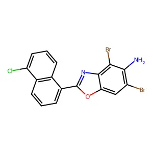 4,6-Dibromo-2-(5-chloronaphthalen-1-yl)-1,3-benzoxazol-5-amine structure