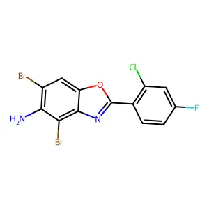 4,6-Dibromo-2-(2-chloro-4-fluorophenyl)-1,3-benzoxazol-5-amine structure