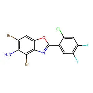 4,6-Dibromo-2-(2-chloro-4,5-difluorophenyl)-1,3-benzoxazol-5-amine structure