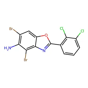4,6-Dibromo-2-(2,3-dichlorophenyl)-1,3-benzoxazol-5-amine structure