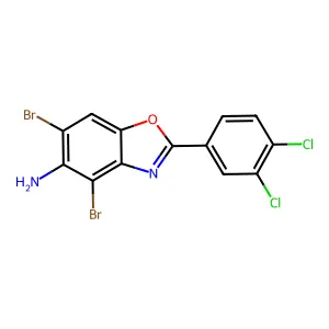 4,6-Dibromo-2-(3,4-dichlorophenyl)-1,3-benzoxazol-5-amine structure
