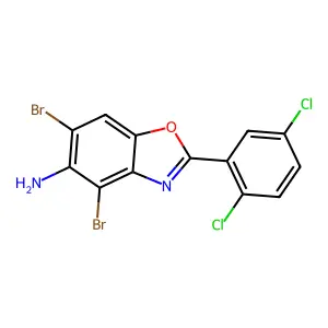 4,6-Dibromo-2-(2,5-dichlorophenyl)-1,3-benzoxazol-5-amine structure