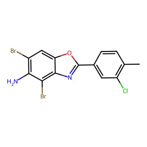 4,6-Dibromo-2-(3-chloro-4-methylphenyl)-1,3-benzoxazol-5-amine structure