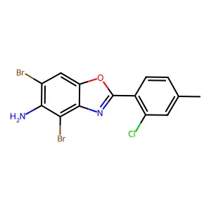 4,6-Dibromo-2-(2-chloro-4-methylphenyl)-1,3-benzoxazol-5-amine structure
