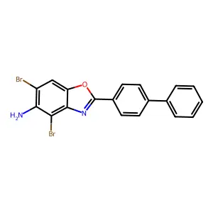 2-(Biphenyl-4-yl)-4,6-dibromo-1,3-benzoxazol-5-amine structure