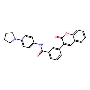 3-(2-oxochromen-3-yl)-N-(4-pyrrolidin-1-ylphenyl)benzamide structure