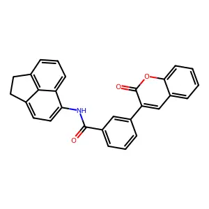 N-(1,2-dihydroacenaphthylen-5-yl)-3-(2-oxochromen-3-yl)benzamide structure