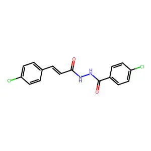 4-chloro-N'-[3-(4-chlorophenyl)prop-2-enoyl]benzohydrazide structure