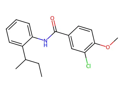 N-(2-sec-butylphenyl)-3-chloro-4-methoxybenzamide structure
