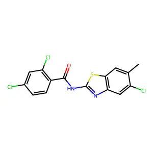 2,4-dichloro-N-(5-chloro-6-methyl-1,3-benzothiazol-2-yl)benzamide structure